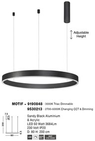 Lustra LED dimabila design circular MOTIF D-80cm
