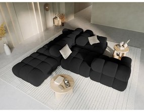 Canapea neagră cu tapițerie din catifea 282 cm Bellis – Micadoni Home