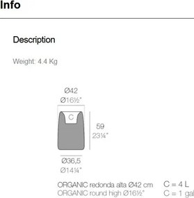 Ghiveci plante design decorativ exterior/interior Organic high round 42×57cm