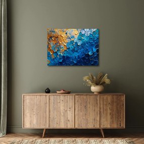 Tablou - Pictura albastru-auriu (70x50 cm)