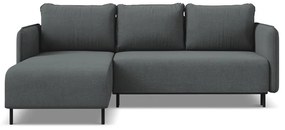 Colțar gri închis extensibil/cu spațiu de depozitare (cu colț pe partea stângă) Luana – Makamii