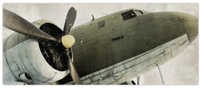 Tablou - Avion vechi cu elice (120x50 cm)