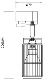 Spot VERTICAL pentru sistem de șină 1xGU10/8W/230V alb