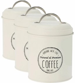 Set de cutii metalice pentru alimente Excellent Houseware 11 x 16 cm, 3 buc, crem, S