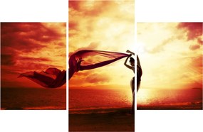Tablou - Silueta femeii la apus de soare (90x60 cm)