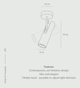 Spot aplicat directionabil design minimalist MIB 6 alb 2020666001 DFTP