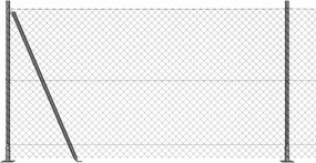 vidaXL Stâlp de gard. Gri 10 x 1,2 m (plasă 40 x 40 mm) Oțel și PVC