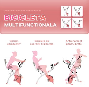 Bicicleta pliabila 2 in 1, bicicleta fitness, bicicleta pentru sport 97x51x115cm HOMCOM | Aosom Romania