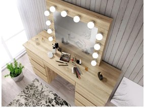 Măsuță de toaletă cu oglindă LED Daniella Sonoma