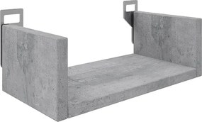 Etajera de perete Dervana din PAL melaminat, gri ciment, 30x15x10 cm