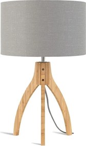 Lampa de masa cu trepied, realizata din materiale naturale, durabile si ecologice, Annapurna gri deschis