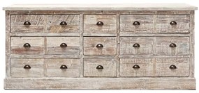 Bufet din lemn de pin, cu 15 sertare, aspect vintage, Chehoma