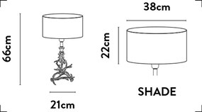 Veioza/Lampa de masa design lux elegant Belle argintiu/teal