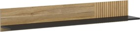 Polita LUEN, stejar/negru, PAL laminat, 155x24x23 cm