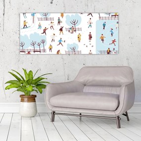 Tablou - O iarnă fericită (120x50 cm)