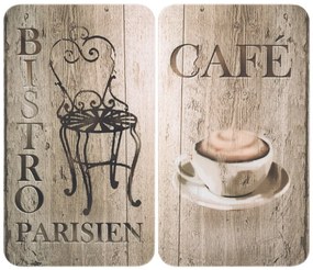 Set 2 protecții din sticlă pentru aragaz Wenko Bistrot, 52 x 30 cm
