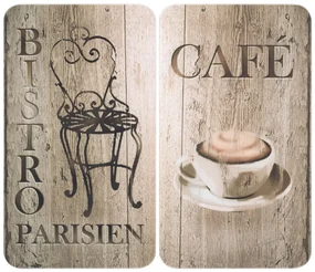 Set 2 protecții din sticlă pentru aragaz Wenko Bistrot, 52 x 30 cm