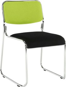 Scaun BULUT, verde/negru/crom, piele ecologica/metal, 50x56x76 cm