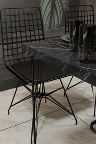 Set Masa si 4 Scaune Bucatarie BNDYMK001, PAL Melaminat / Metal, Negru