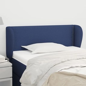Tablie de pat cu aripioare albastru 93x23x78 88 cm textil 1, Albastru, 93 x 23 x 78 88 cm