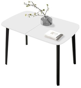 Masă sufragerie extensibilă 130 cm Grospan S 130x80 (Alb + Negru) (pentru 4-6 persoane). 1105347