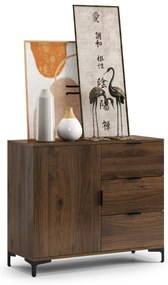 Mazzoni Comodă LANA K-100S Nuc Elegant - DULAP VERTICAL CU SERTARE