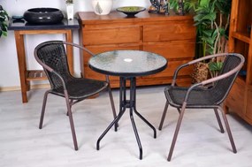 Scaun de grădină din ratan Bistro - maro închis