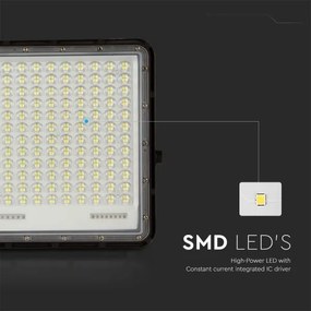 Proiector LED solar de exterior LED/30W/3,2V 6400K IP65 + telecomandă
