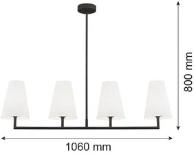 Lustră pe tijă SAFIANO 4xE27/15W/230V negru Argon 1831
