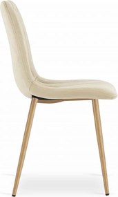 OFERTA Scaun din catifea crem LAVA II. calitate secundara