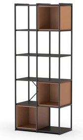 Bibliotecă neagră/cărămizie 71x179 cm Anya – Marckeric