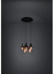 Lustră pe cablu Eglo 390267 HUEBRO 5xE27/40W/230V negru