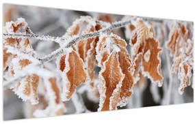 Tablou - Frunze înghețate (120x50 cm)