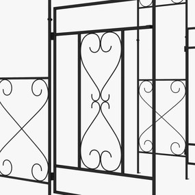 Outsunny Arcadă de Grădină cu poartă Arcadă cu rozariu Stilul Fier Forjat dim. 114L x 36l x 232H cm metal epoxidat Negru | Aosom Romania