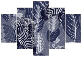 Tablou - Zebre albastre (150x105 cm)