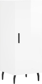 vidaXL Servantă, alb extralucios, 34,5x34x90 cm, lemn compozit