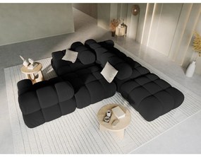 Canapea neagră cu tapițerie din catifea 282 cm Bellis – Micadoni Home