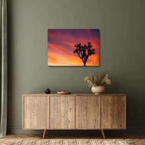 Tablou apus de soare deasupra siluetei unui copac (70x50 cm)
