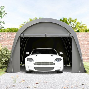 Outsunny Carport Cort-Garaj 3x6m Rezistent la iarnă, cort depozit impermeabil cu pereți laterali detașabili, ușă rulantă mare, UPF50+ | Aosom Romania