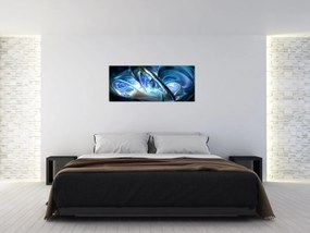 Tabloul fractalilor în albastru (120x50 cm)