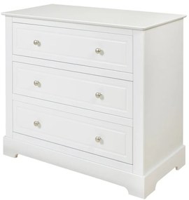 Comoda Marylou alba cu 3 sertare L102,6 cm