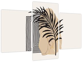 Tablou - Abstracție cu frunze tropicale N⁰3 (90x60 cm)