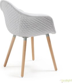Scaun elegant in stil nordic cu tapiterie gri deschis, KENNA C631JQ14 JG