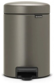 Cos de gunoi cu pedala Brabantia NewIcon 648999, 3 L, Inchidere lina, Baza antiderapanta, Gri