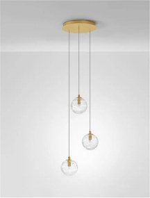 Lustra moderna cu 3 Pendule design decorativ COEN auriu