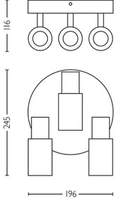 Spot Philips PALMS 3xE14/25W/230V