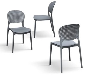 PAZZO DESIGN Set de 4 scaune Anita Gri din polipropilenă | Aosom Romania