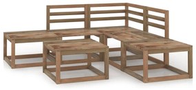 3067605 vidaXL Set mobilier de grădină, 6 piese, maro, lemn de pin tratat