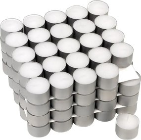 Lumini  albe, fără parfum, albe 100 buc, 8 ore de ardere