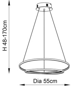 Lustră LED pe cablu Endon 72479 SCRIBBLE LED/31,5W/230V 3000K auriu